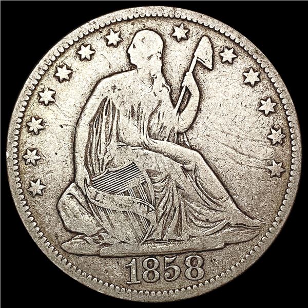 1858-O Seated Liberty Half Dollar LIGHTLY CIRCULATED