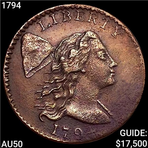 1794 Liberty Cap Large Cent CLOSELY UNCIRCULATED