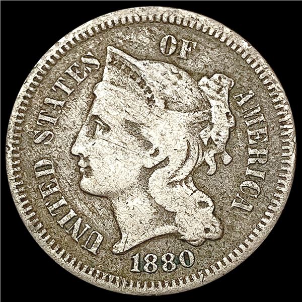 1880 Nickel Three Cent NICELY CIRCULATED