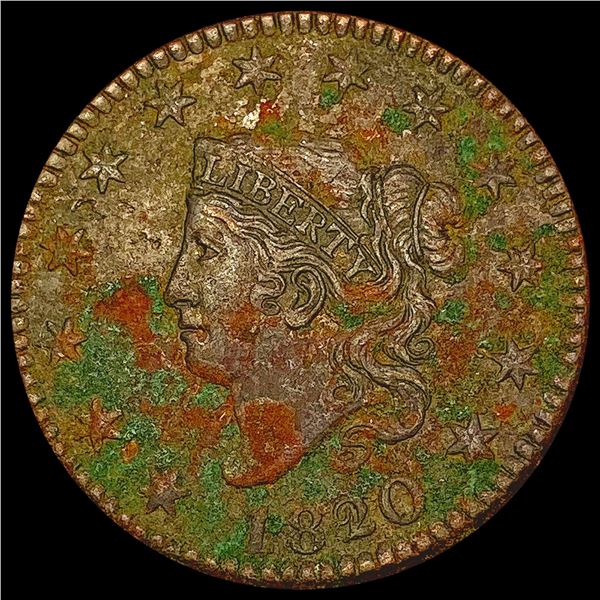 1820 Coronet Head Large Cent NICELY CIRCULATED