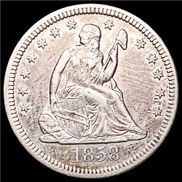 1858 Seated Liberty Quarter CLOSELY UNCIRCULATED