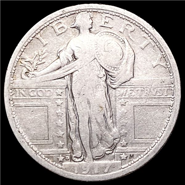 1917-D T1 Standing Liberty Quarter NICELY CIRCULATED