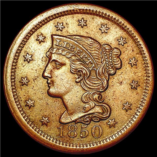 1850 Braided Hair Large Cent CLOSELY UNCIRCULATED