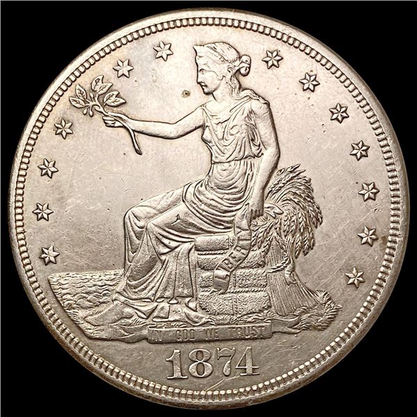1874-S Silver Trade Dollar CLOSELY UNCIRCULATED