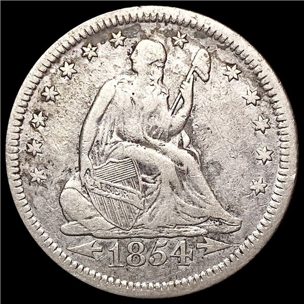 1854-O Seated Liberty Quarter NEARLY UNCIRCULATED
