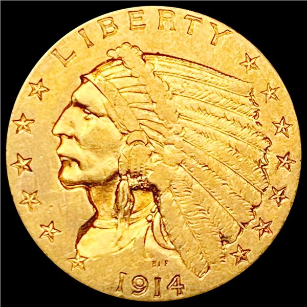 1914-D $2.50 Gold Quarter Eagle CLOSELY UNCIRCULATED
