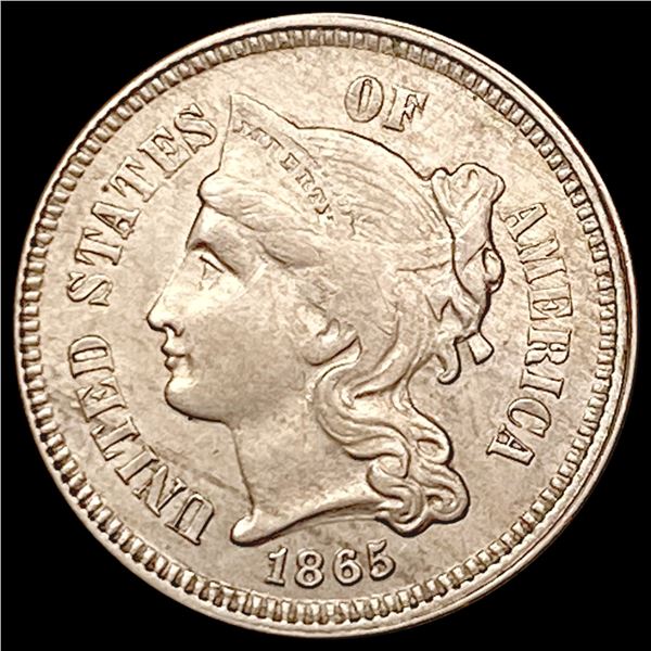 1865 Nickel Three Cent CLOSELY UNCIRCULATED