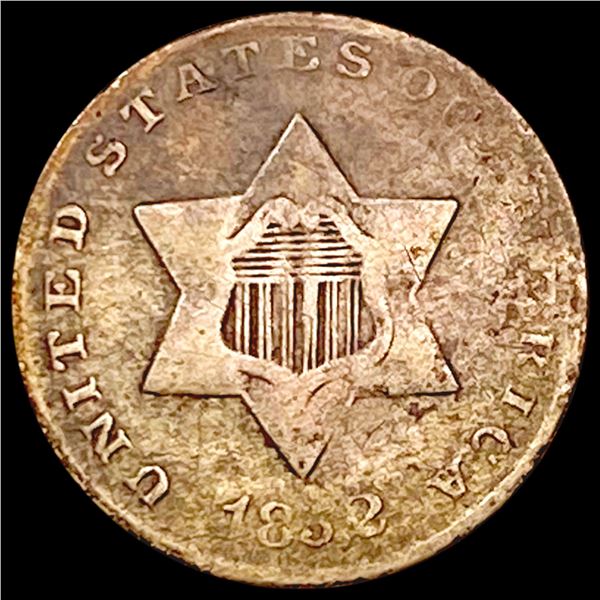 1852 Silver Three Cent LIGHTLY CIRCULATED