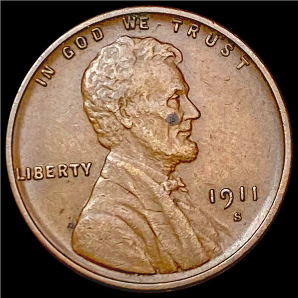 1911-S/S Wheat Cent CLOSELY UNCIRCULATED