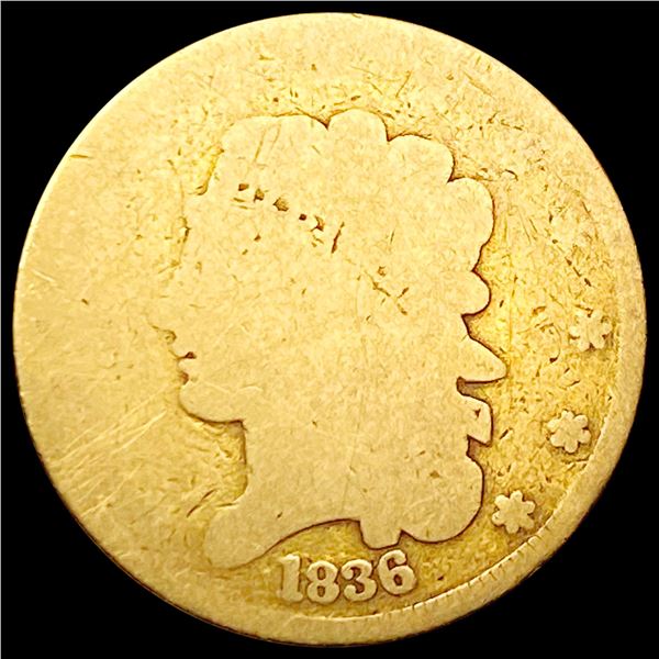 1836 $5 Gold Half Eagle NICELY CIRCULATED