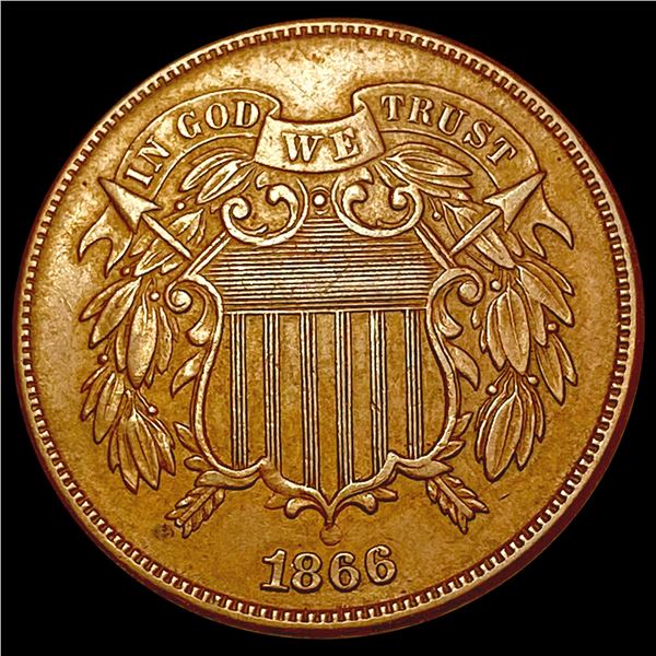 1866 Two Cent Piece CLOSELY UNCIRCULATED
