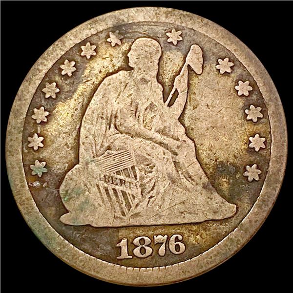 1876-CC Seated Liberty Quarter NICELY CIRCULATED