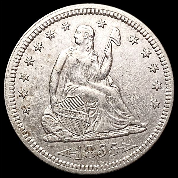 1855 Arrows Seated Liberty Quarter CLOSELY UNCIRCULATED