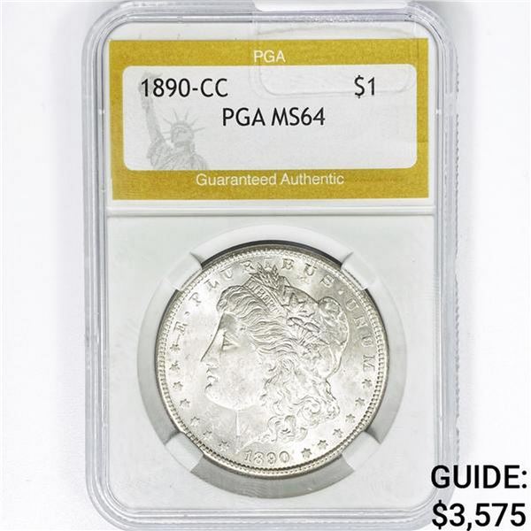 1890-CC Morgan Silver Dollar PGA MS64
