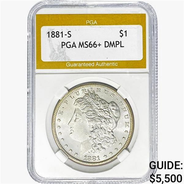 1881-S Morgan Silver Dollar PGA MS66+ DMPL