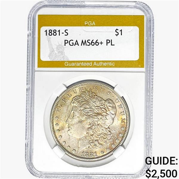 1881-S Morgan Silver Dollar PGA MS66+ PL