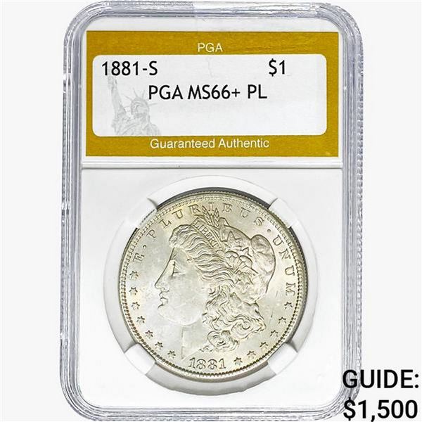1881-S Morgan Silver Dollar PGA MS66+
