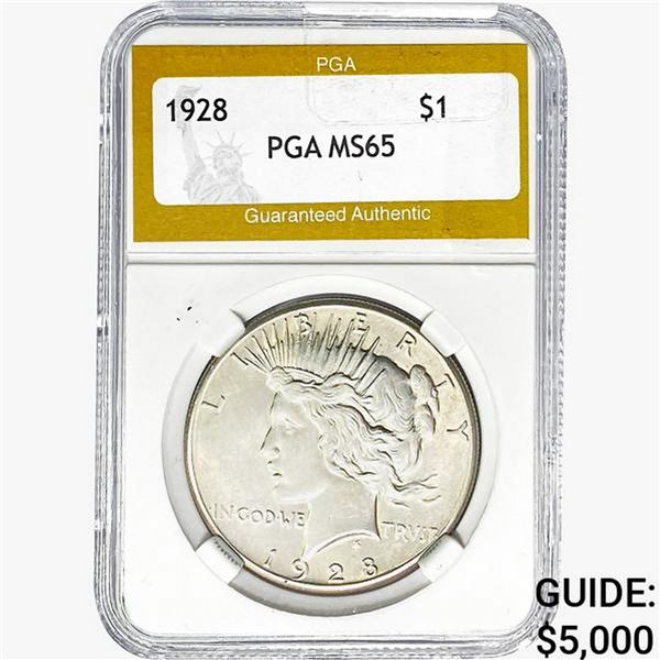 1928 Silver Peace Dollar PGA MS65