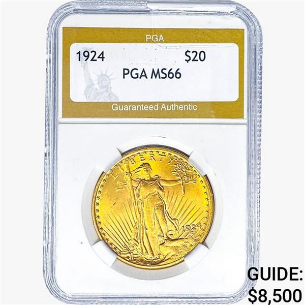 1924 $20 Gold Double Eagle PGA MS66