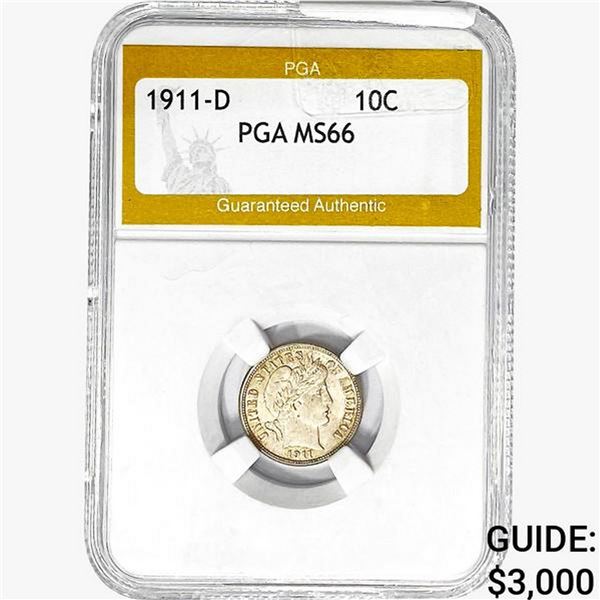 1911-D Barber Dime PGA MS66