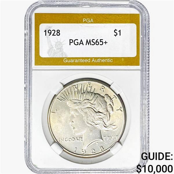 1928 Silver Peace Dollar PGA MS65+