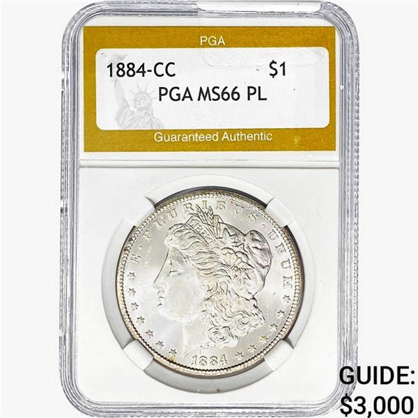 1884-CC Morgan Silver Dollar PGA MS66 PL