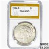 1934-D Silver Peace Dollar PGA MS65