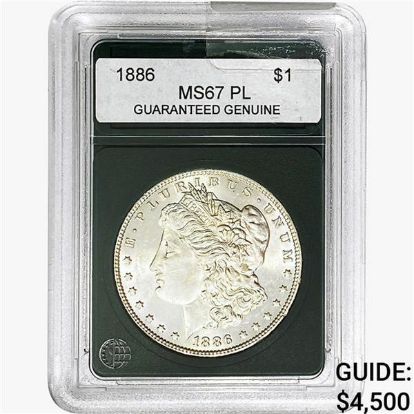 1886 Morgan Silver Dollar GG MS67 PL