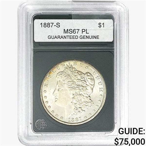 1887-S Morgan Silver Dollar GG MS67 PL