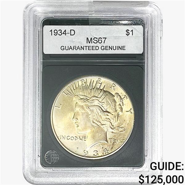 1934-D Silver Peace Dollar GG MS67