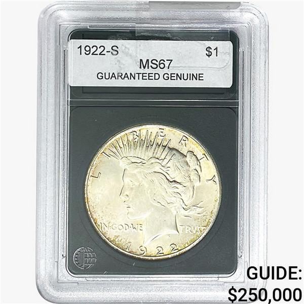 1922-S Silver Peace Dollar GG MS67