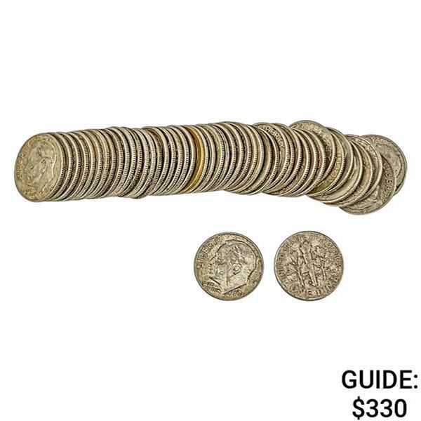 [48]1928-1964 Assorted Mercury/Roosevelt Dime Roll