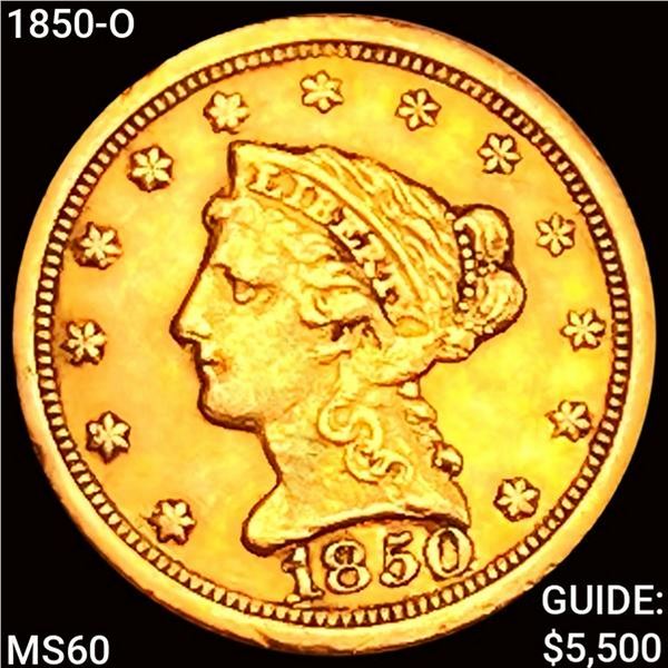 1850-O $2.50 Gold Quarter Eagle UNCIRCULATED