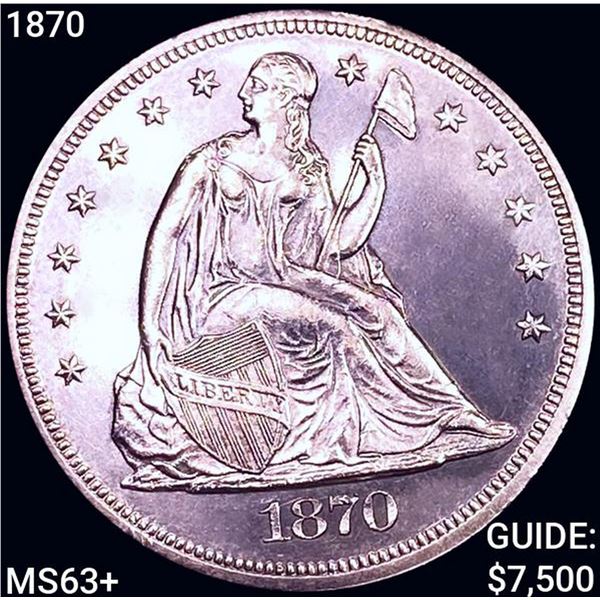 1870 Seated Liberty Dollar CHOICE BU+