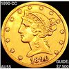 Image 1 : 1890-CC $5 Gold Half Eagle HIGH GRADE