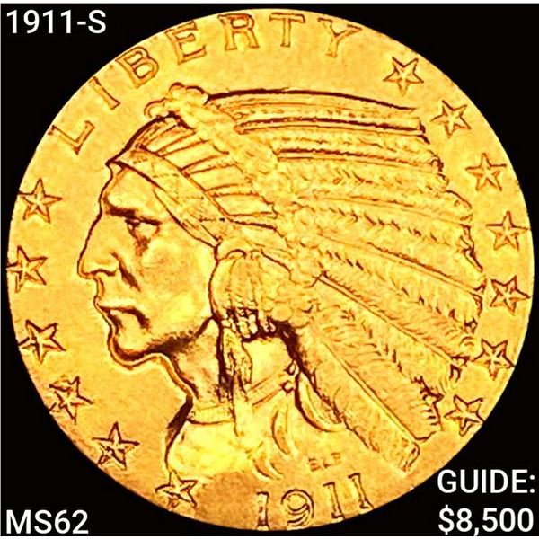 1911-S $5 Gold Half Eagle UNCIRCULATED