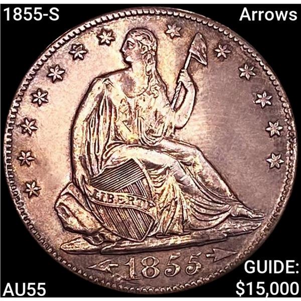 1855-S Arrows Seated Liberty Half Dollar HIGH GRADE