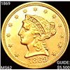 Image 1 : 1869 $2.50 Gold Quarter Eagle UNCIRCULATED