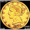 Image 1 : 1891-CC $5 Gold Half Eagle CLOSELY UNCIRCULATED