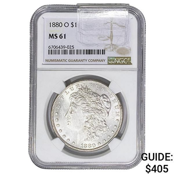 1880-O Morgan Silver Dollar NGC MS61