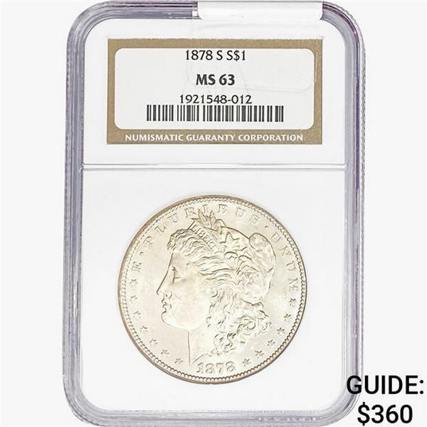 1878-S Morgan Silver Dollar NGC MS63