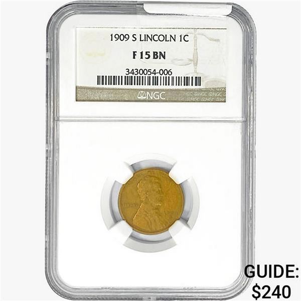 1909-S Wheat Cent NGC F15 BN