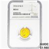 Image 1 : 1914-D $2.50 Gold Quarter Eagle NGC MS61