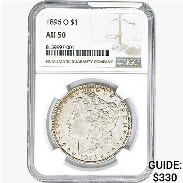 1896-O Morgan Silver Dollar NGC AU50