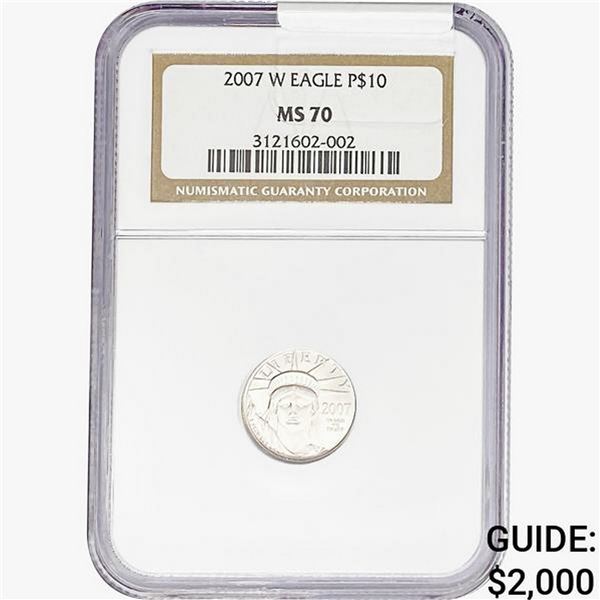2007-W 1/10oz Platinum $10 Eagle NGC MS70
