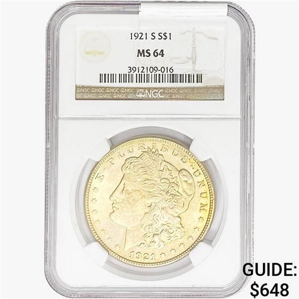 1921-S Morgan Silver Dollar NGC MS64