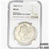 Image 1 : 1884-CC Morgan Silver Dollar NGC MS62