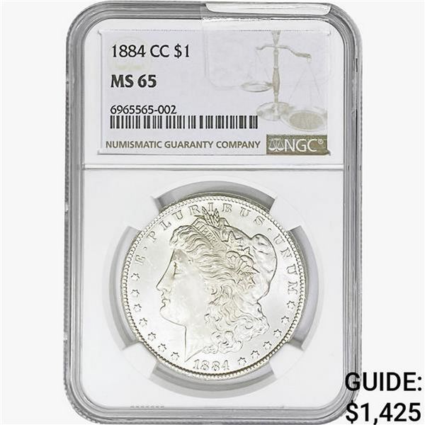 1884-CC Morgan Silver Dollar NGC MS65