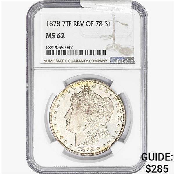 1878 REV78 Morgan Silver Dollar NGC MS62