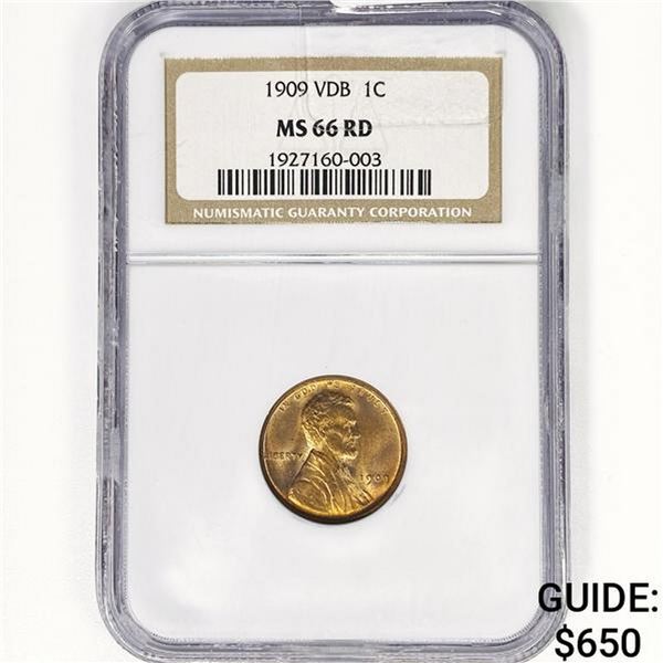 1909 VDB Wheat Cent NGC MS66 RD